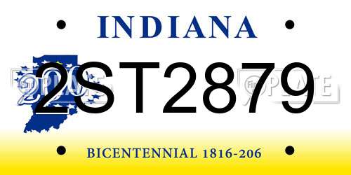 2ST2879 Indiana License Plate