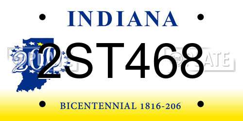 2ST468 Indiana License Plate