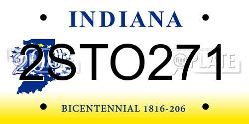 2STO271 Indiana License Plate