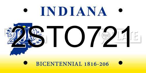 2STO721 Indiana License Plate