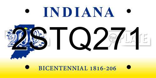 2STQ271 Indiana License Plate