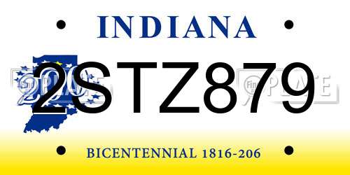 2STZ879 Indiana License Plate