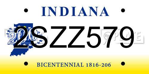 2SZZ579 Indiana License Plate