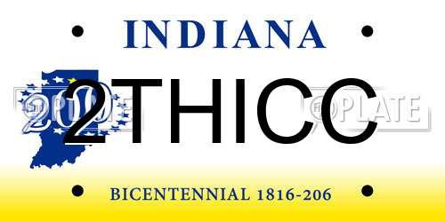 2THICC Indiana License Plate
