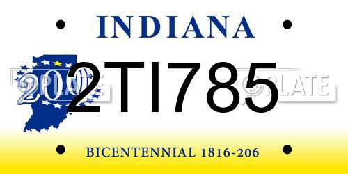 2TI785 Indiana License Plate