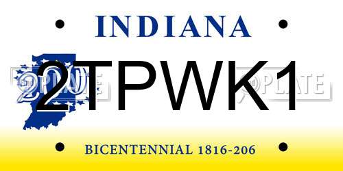 2TPWK1 Indiana License Plate