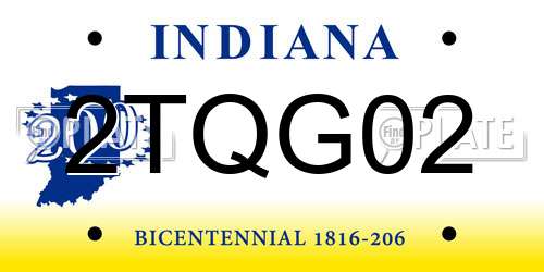 2TQG02 Indiana License Plate