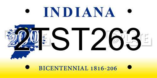 2TST263 Indiana License Plate