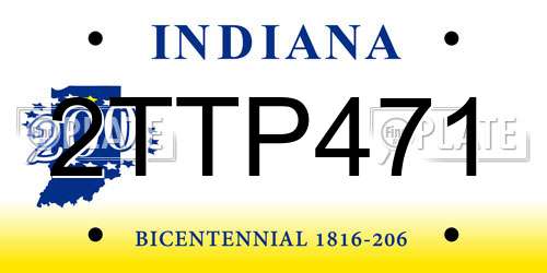 2TTP471 Indiana License Plate