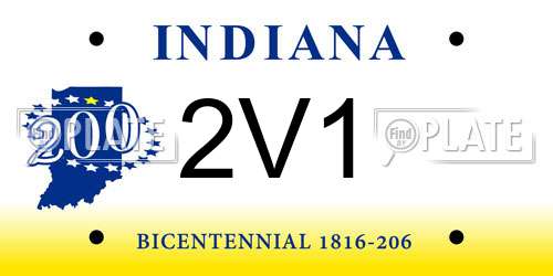 2V1 Indiana License Plate