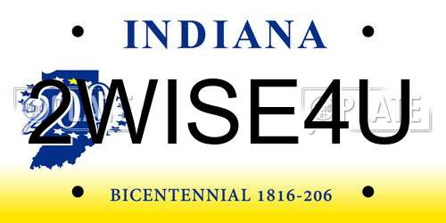 2WISE4U Indiana License Plate