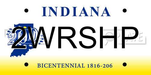 2WRSHP Indiana License Plate