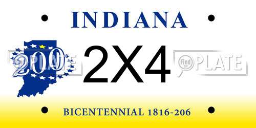 2X4 Indiana License Plate