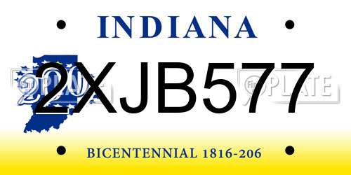 2XJB577 Indiana License Plate