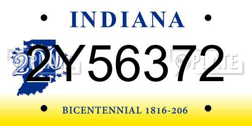 2Y56372 Indiana License Plate