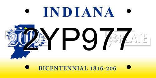 2YP977 Indiana License Plate