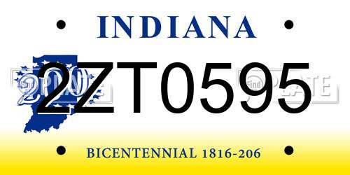 2ZT0595 Indiana License Plate