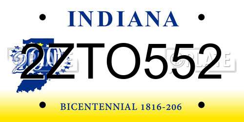 2ZTO552 Indiana License Plate