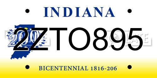 2ZTO895 Indiana License Plate