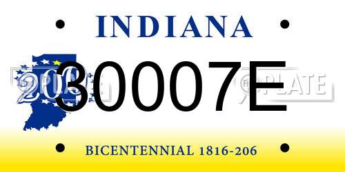 30007E Indiana License Plate