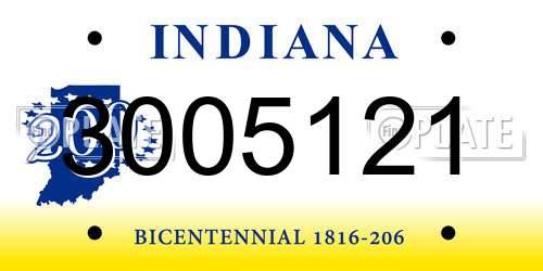 3005121 Indiana License Plate
