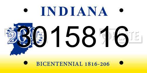 3015816 Indiana License Plate