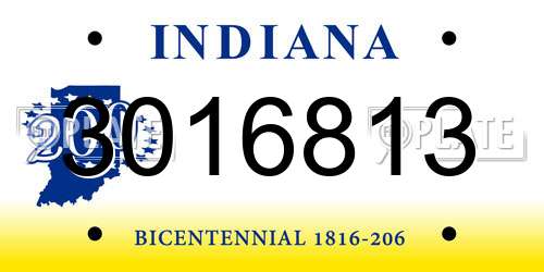 3016813 Indiana License Plate