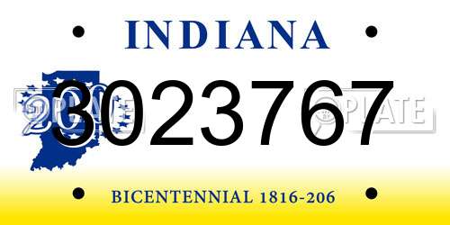 3023767 Indiana License Plate