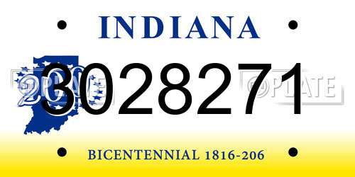 3028271 Indiana License Plate