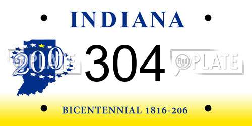 304 Indiana License Plate