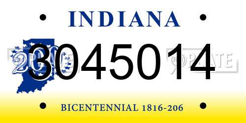 3045014 Indiana License Plate