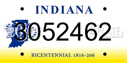 3052462 Indiana License Plate