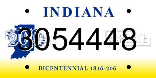 3054448 Indiana License Plate