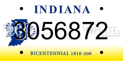 3056872 Indiana License Plate