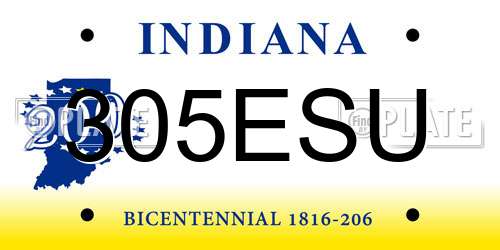 305ESU Indiana License Plate