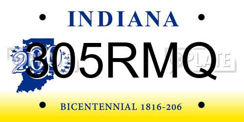305RMQ Indiana License Plate