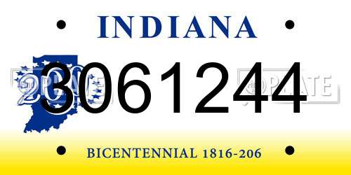 3061244 Indiana License Plate