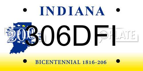 306DFI Indiana License Plate