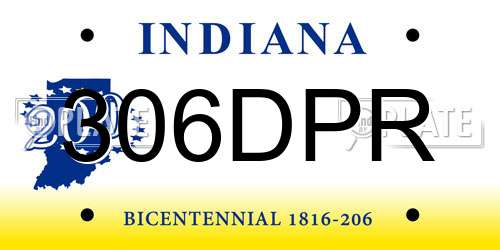 306DPR Indiana License Plate