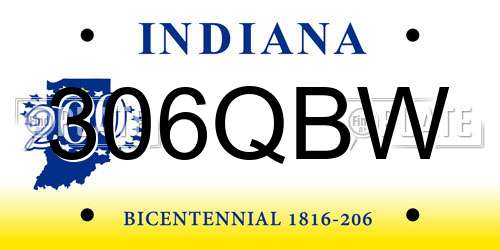 306QBW Indiana License Plate