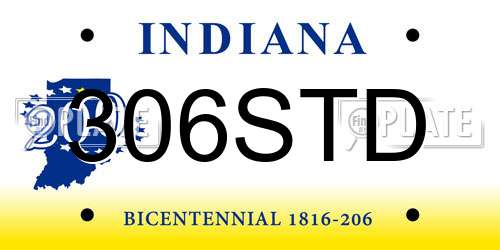 306STD Indiana License Plate