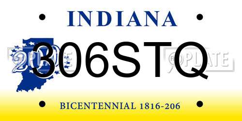 306STQ Indiana License Plate