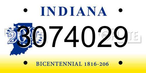 3074029 Indiana License Plate