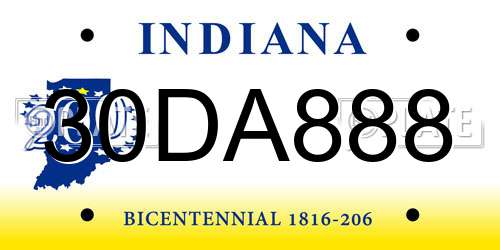 30DA888 Indiana License Plate