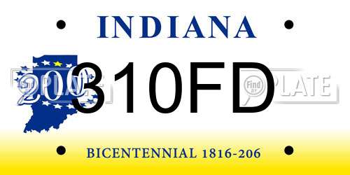 310FD Indiana License Plate