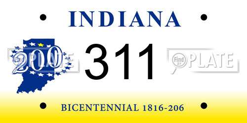 311 Indiana License Plate