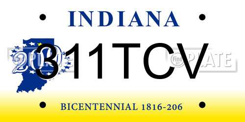 311TCV Indiana License Plate