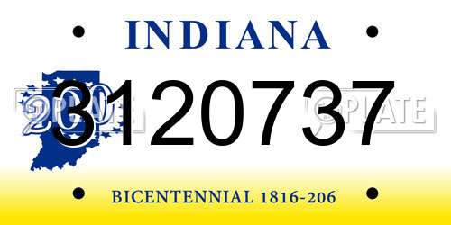 3120737 Indiana License Plate