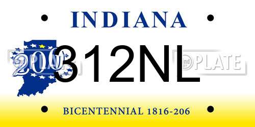 312NL Indiana License Plate