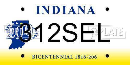 312SEL Indiana License Plate